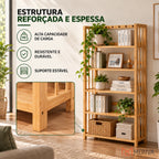 Estante Organizadora de Madeira 5 em 1 + BRINDE: Cabideiro de Bambu Moderno - COMPRE 1 LEVE 2
