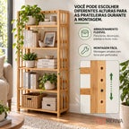 Estante Organizadora de Madeira 5 em 1 + BRINDE: Cabideiro de Bambu Moderno - COMPRE 1 LEVE 2
