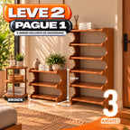 Sapateira Organizadora de Bambu 3/5/6 Andares + BRINDE: Mesa Lateral Redonda - COMPRE 1 LEVE 2